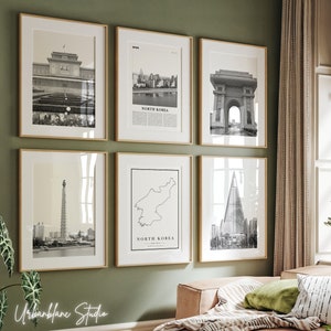 North Korea Print Set: Black and White Gallery Wall Art (Digital Download)