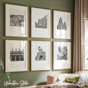 Guanajuato Black and White Landmark Prints: Set of 6 (Digital Download)