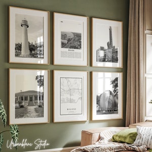 Conjunto de láminas de Biloxi: Galería de arte mural en blanco y negro