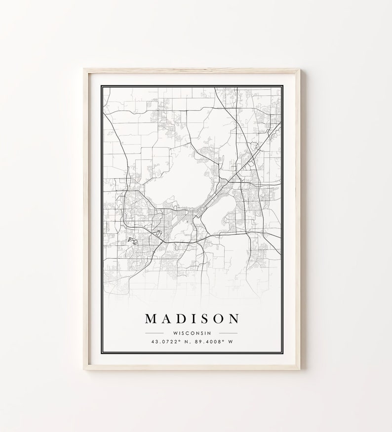 Madison City Prints Madison Black and White Prints Set of 6 Etsy