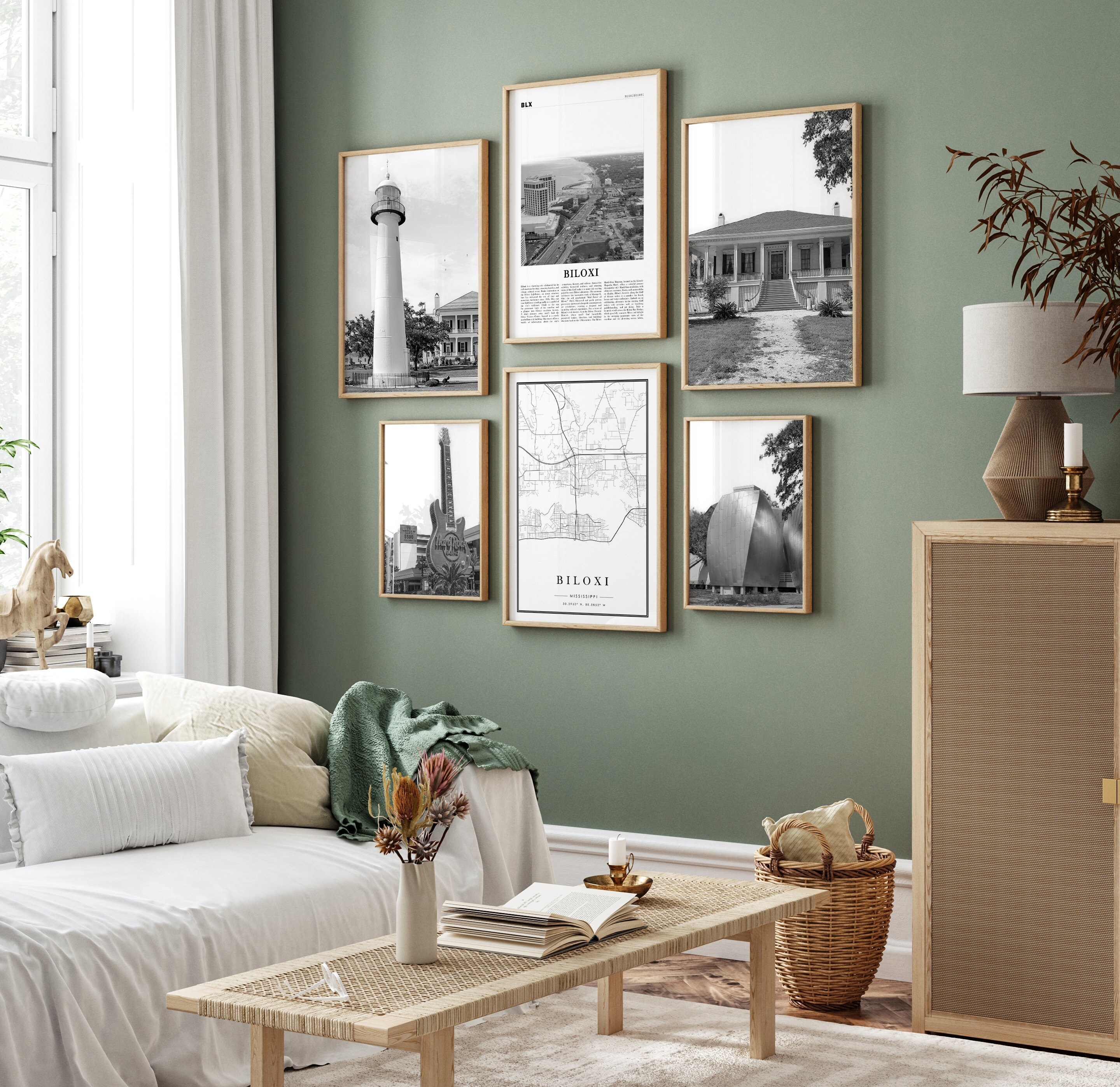 ビロクシ プリント セット: 白黒ウォールアート ギャラリー (デジタル