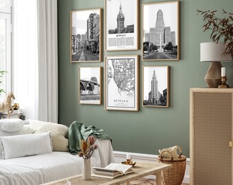 Buffalo City Prints, Buffalo NY Black and White Prints Set