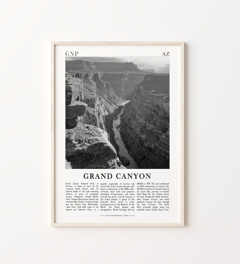 US National Parks Black and White Prints Set of 6, Yosemite, Yellowstone, Grand Canyon, Zion, Grand Teton and Rocky Mountain National Parks image 7