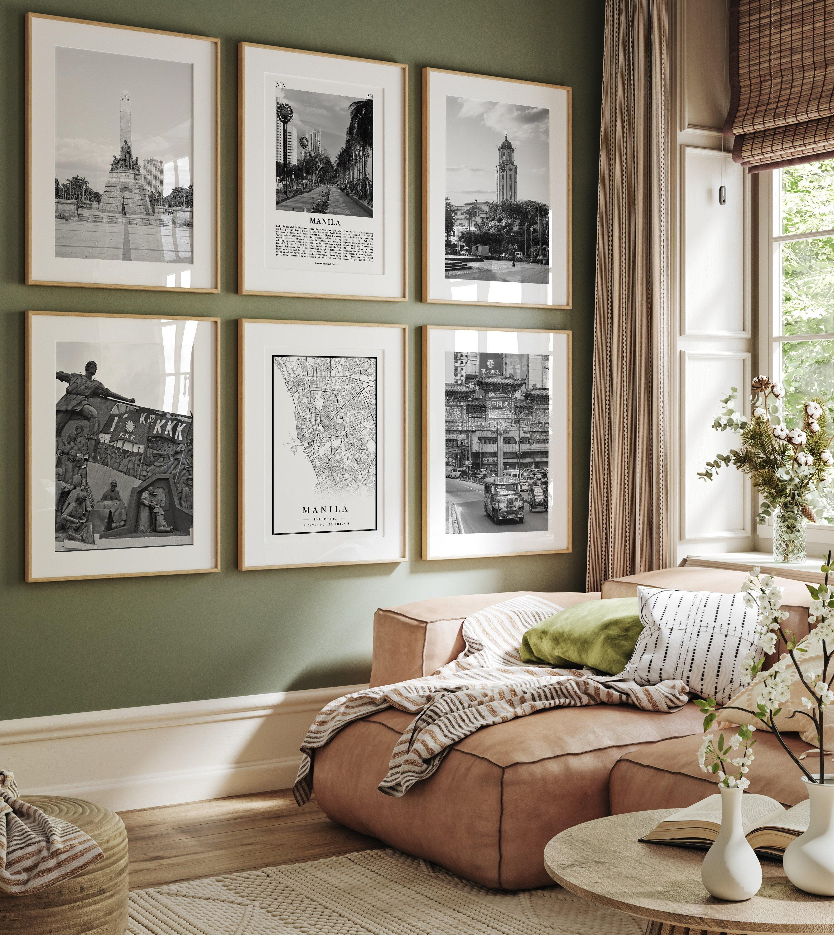 Manila City Prints Manila Black and White Prints Set of 6 Etsy