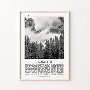 US National Parks Black and White Prints Set of 6, Yosemite, Yellowstone, Grand Canyon, Zion, Grand Teton and Rocky Mountain National Parks image 5