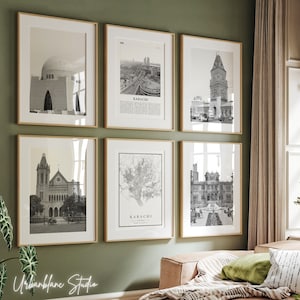 Karachi Prints Set: Black & White Gallery Wall Art (Digital Download)