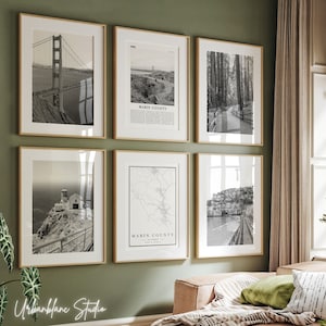 Marin County Prints Set: Black and White Gallery Wall Art (Digital Download)