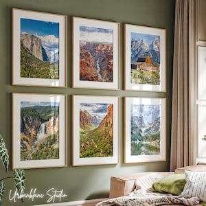 US Nationalparks • Digital Art Gallery Prints • Yosemite • Yellowstone • Grand Canyon • Zion • Grand Teton • Rocky Mountain • Set #2