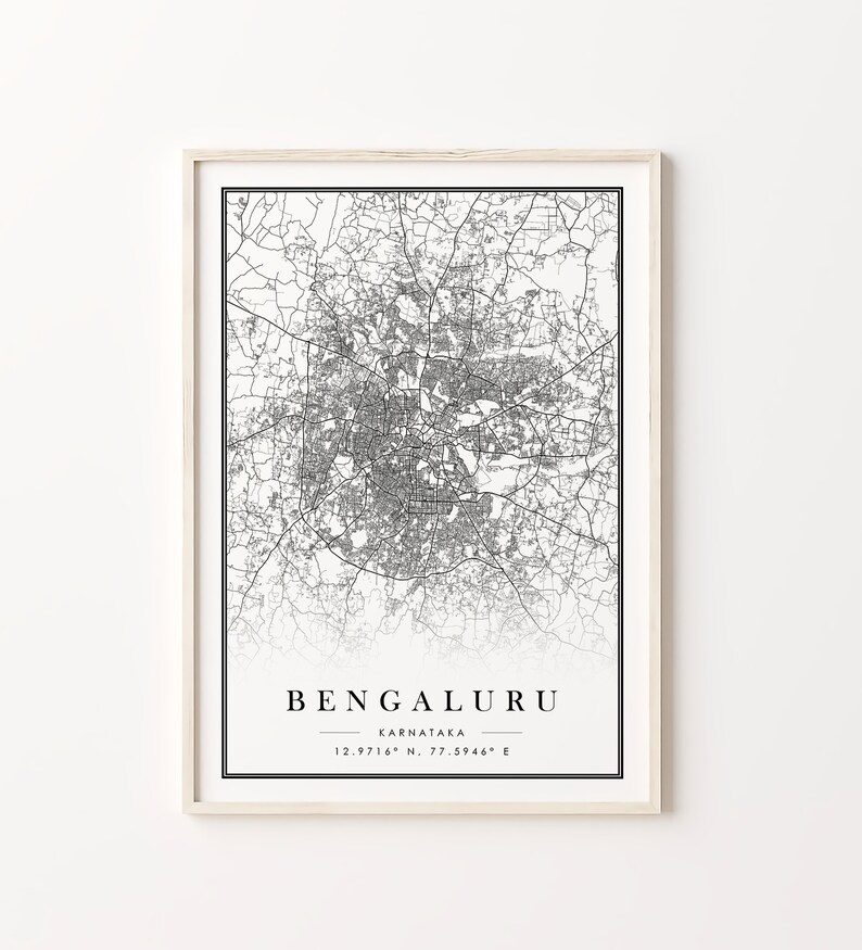Bengaluru City India Black and White Bangalore Set of 6 Etsy