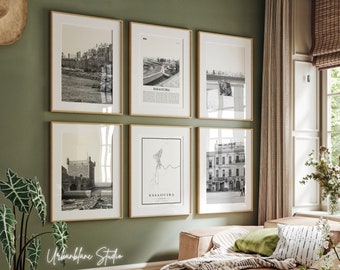 Essaouira Prints Set: Black and White Medina Wall Art