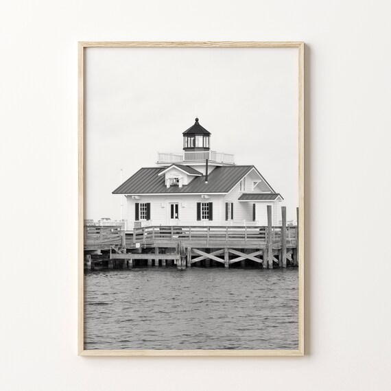 Outer Banks Prints Set of 6 | Black And White Wall Gallery Print | Cape Hatteras | Wright Brothers Memorial | Jockeys Ridge | Roanoke Island
