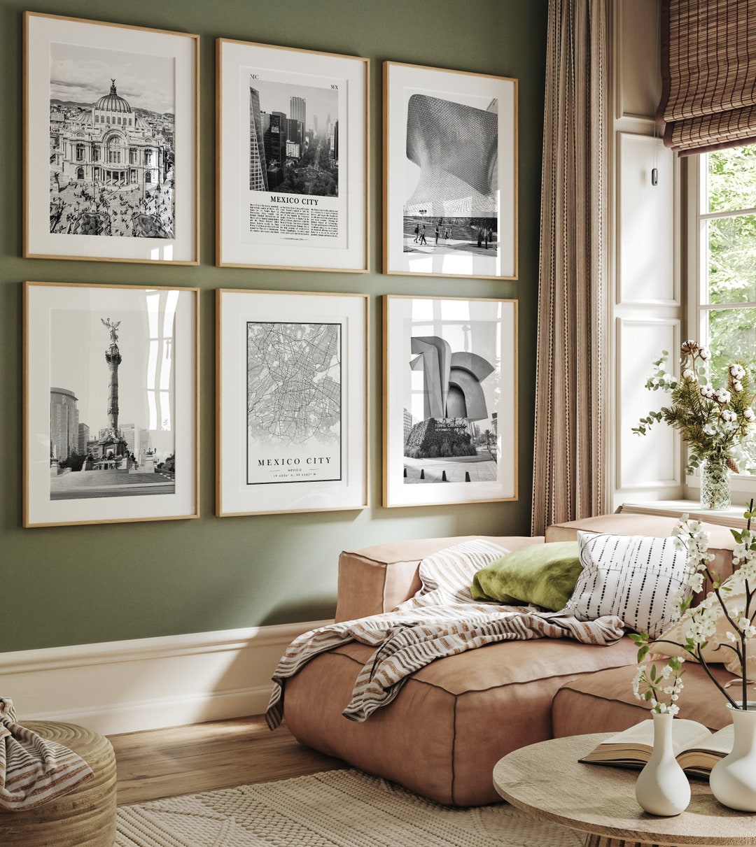 Mexico City Prints, Mexico City Black and White Prints Set of 6, Mexico