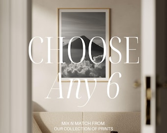 Choose Any 6 Wall Art Prints, Mix & Match, Art Collection