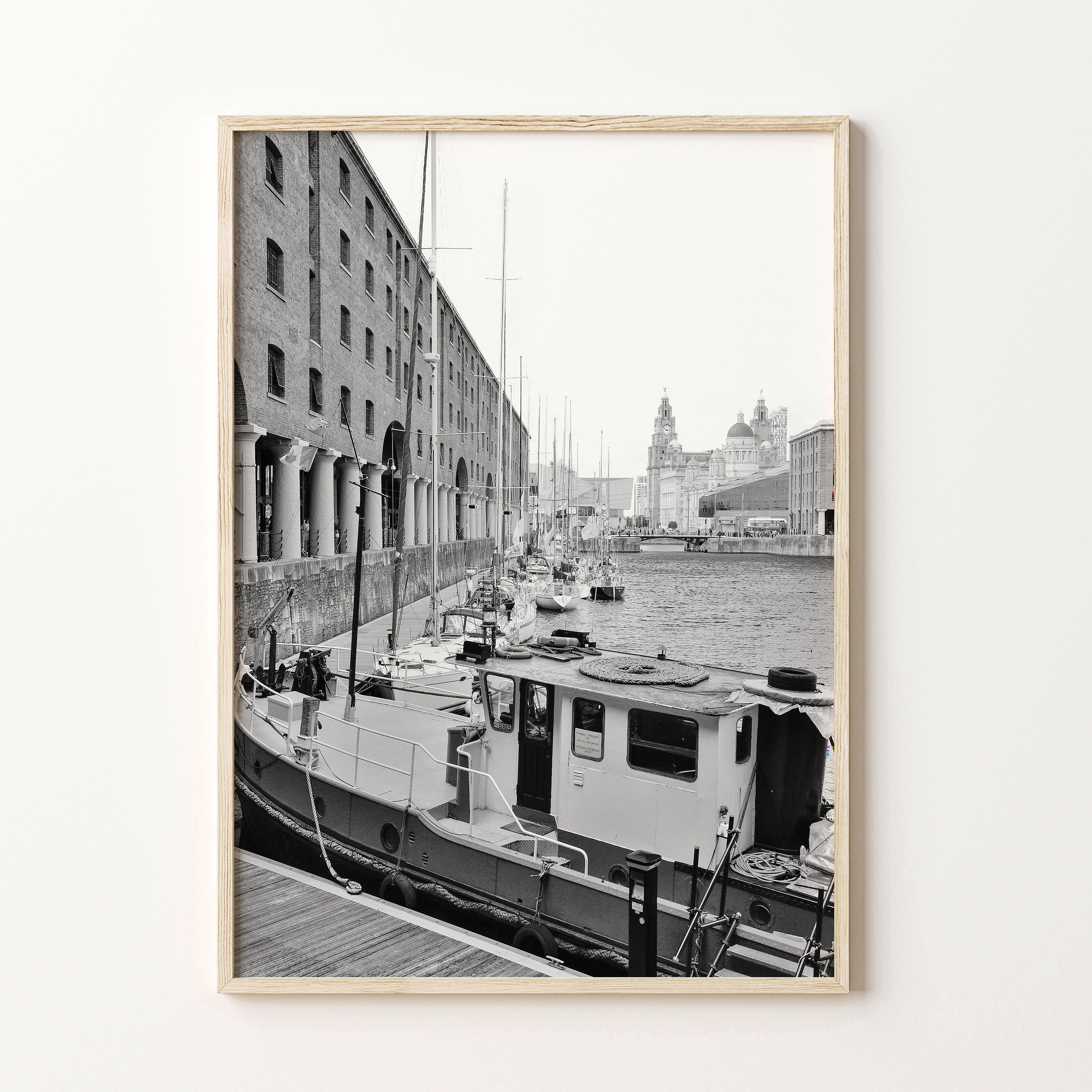 リヴァプール アート ポスター 6枚セット A4 Liverpool Prints Set of 6 | Black and White Wall Gallery