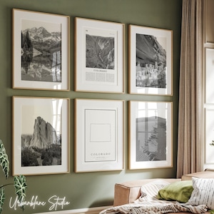 Colorado Prints Set of 6 | Black And White Wall Gallery Prints | Rocky Mountain | Garden of the Gods | Mesa Verde | Great Sand Dunes