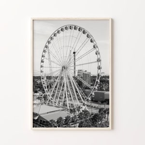Myrtle Beach City Prints, Myrtle Beach Black and White Prints Set of 6