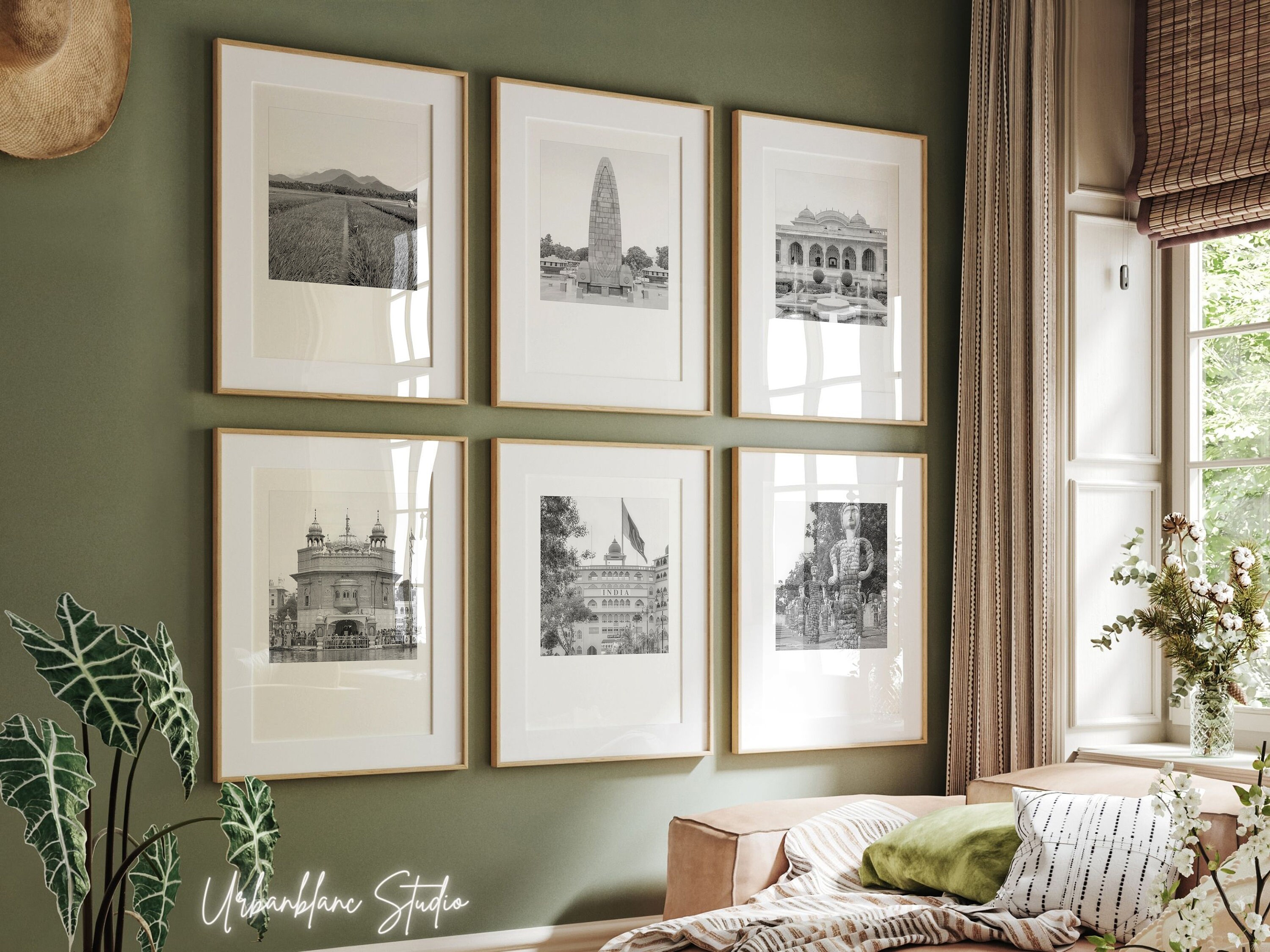 Punjab Landmarks Print Set: Black and White Gallery Wall Art (Digital Download)