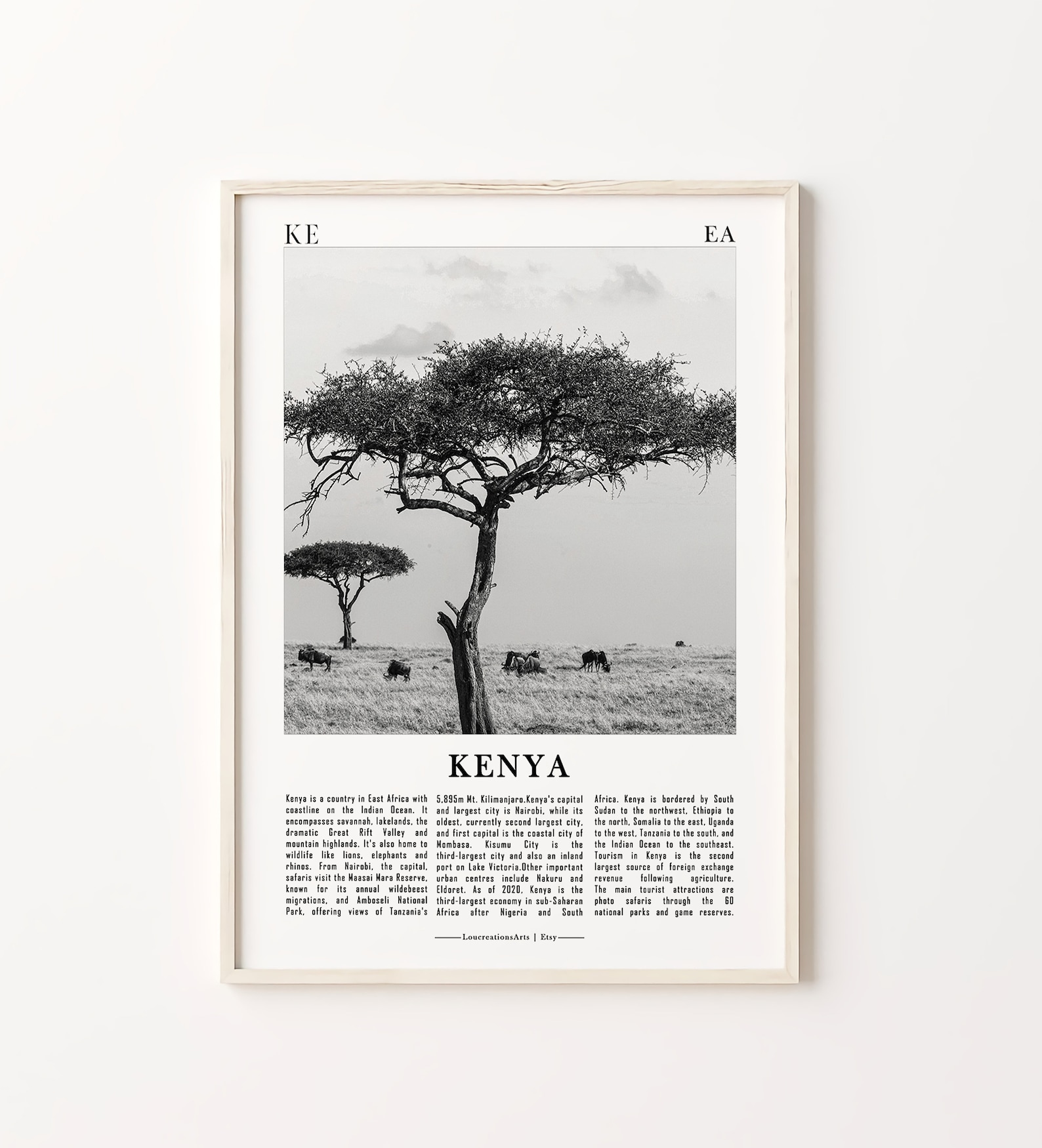 Kenya Prints Kenya Black and White Prints Set of 6 Kenya Etsy
