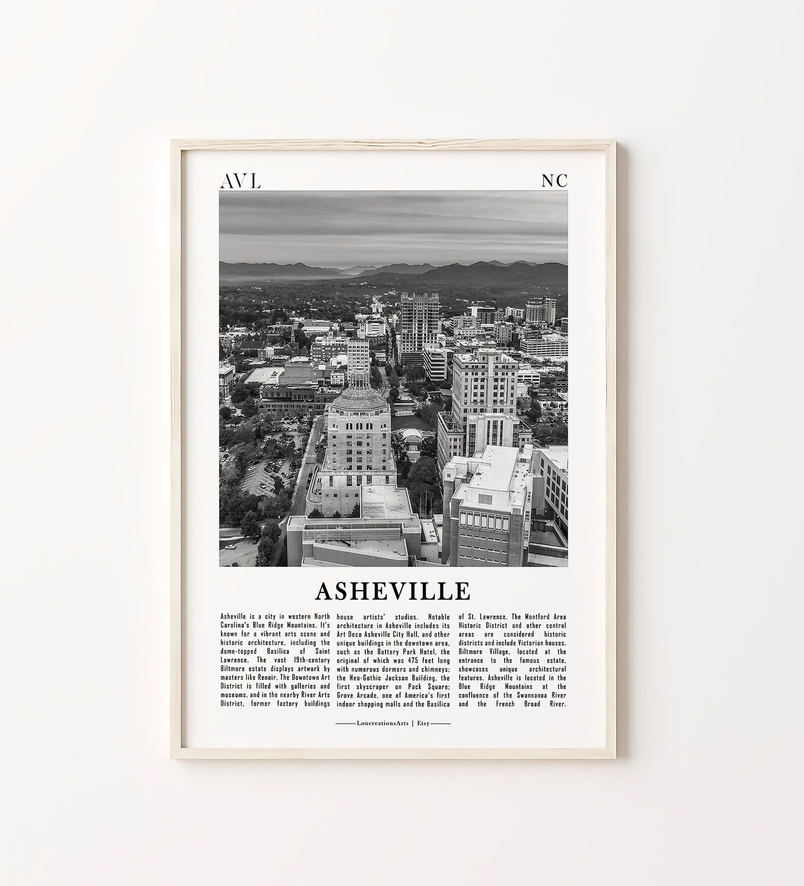 North Carolina NC Black and White City Prints Set of 6 North - Etsy