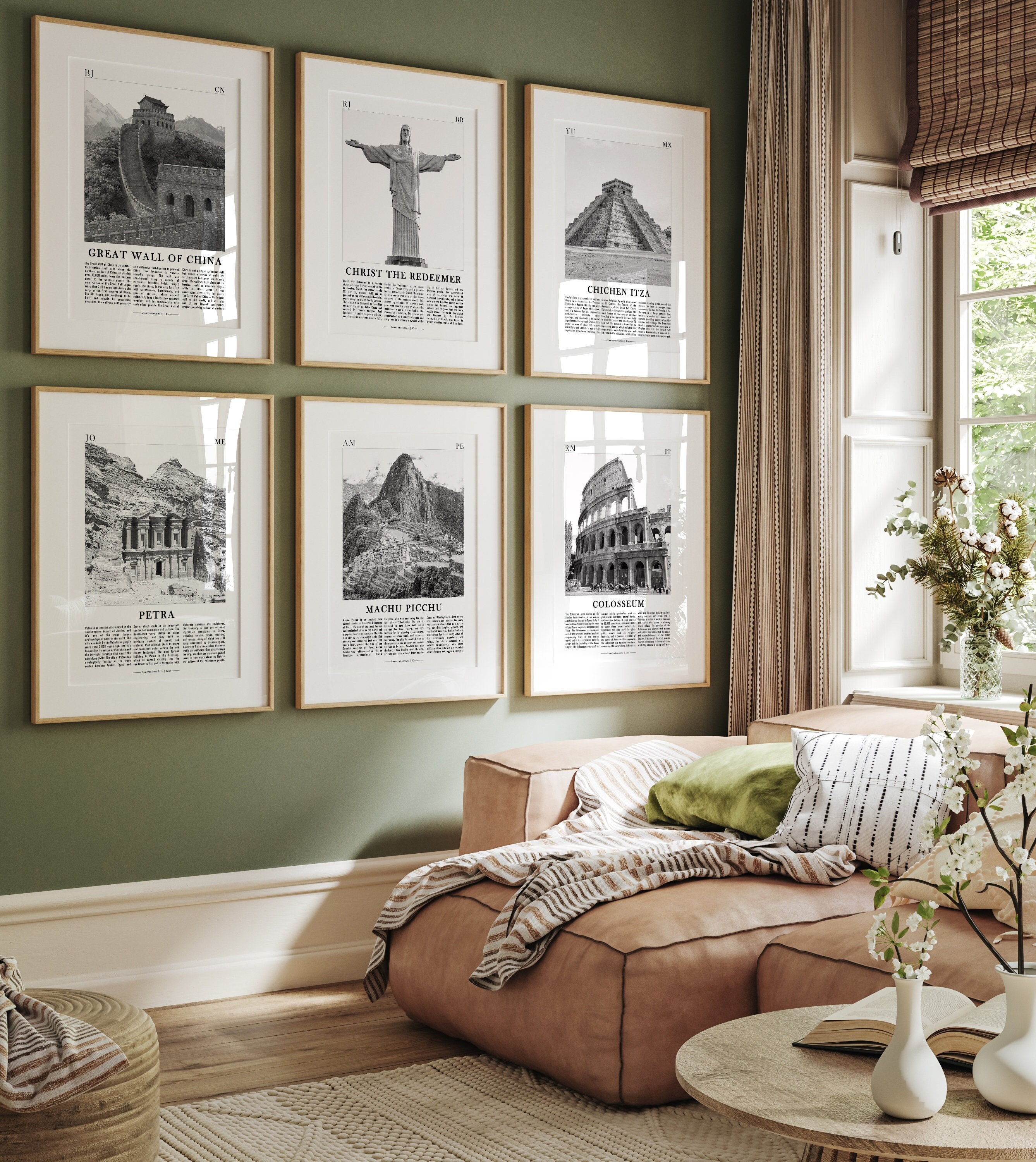 Seven Wonders Black and White Art Prints (Digital Download)