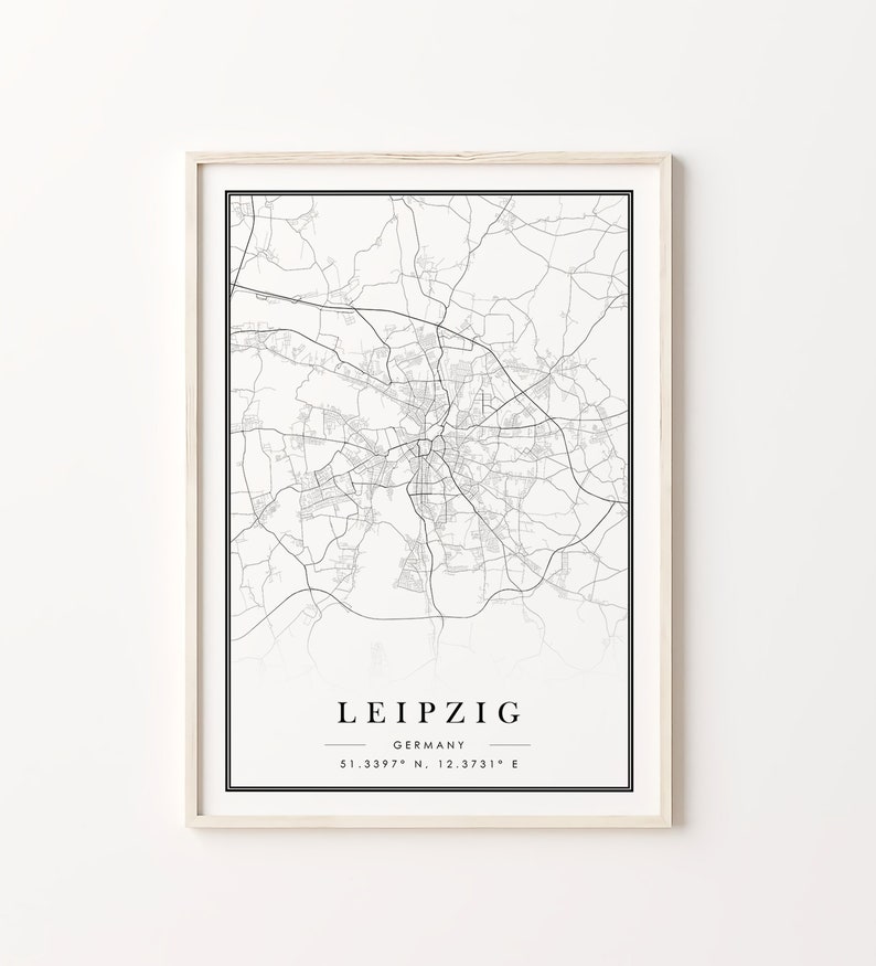 Leipzig City Prints, Leipzig Black And White Prints Set of 6, Leipzig Wall Art, Leipzig Photo Gallery, Leipzig Map, Germany Saxony image 6