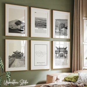Mongolia Print Set: Black and White Gallery Wall Art (Digital Download)