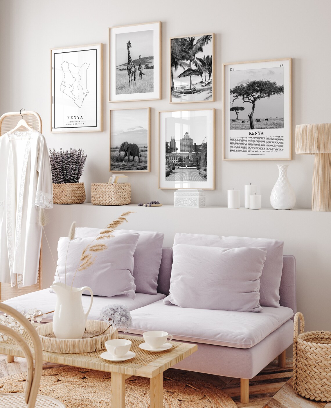 Kenya Prints Kenya Black and White Prints Set of 6 Kenya Etsy