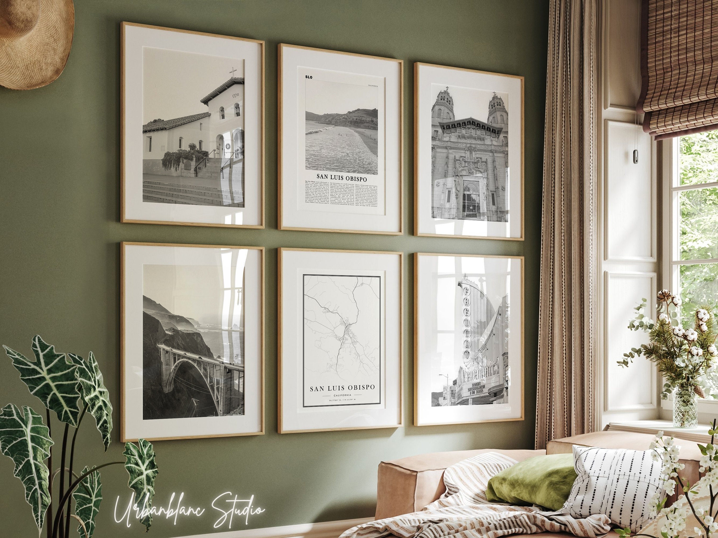 San Luis Obispo Black & White Photo Prints - Set of 6 (Digital Download)
