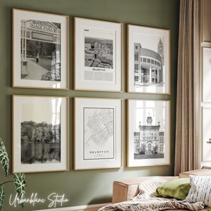 Brampton Prints Set: Black and White Gallery Wall Art (Digital Download)