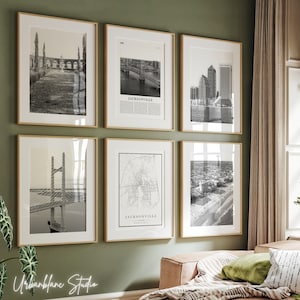 Jacksonville Prints Set: Black & White Gallery Wall Art (Digital Download)