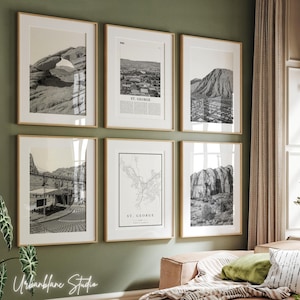 St. George Prints Set: Black & White Gallery Wall Art (Digital Download)
