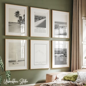 Turks und Caicos Drucke 6er Set | Schwarzweiße Wandgalerie Prints | Grace Bay Strand | Sapodilla Bay | Chalk Sound National Park