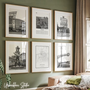 Tulsa Prints Set: Black and White Gallery Wall Art (Digital Download)