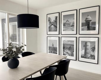 Puerto Rico Gallery Wall Set of 6, BW & Color, Horizontal Vertical Square, Digital Prints