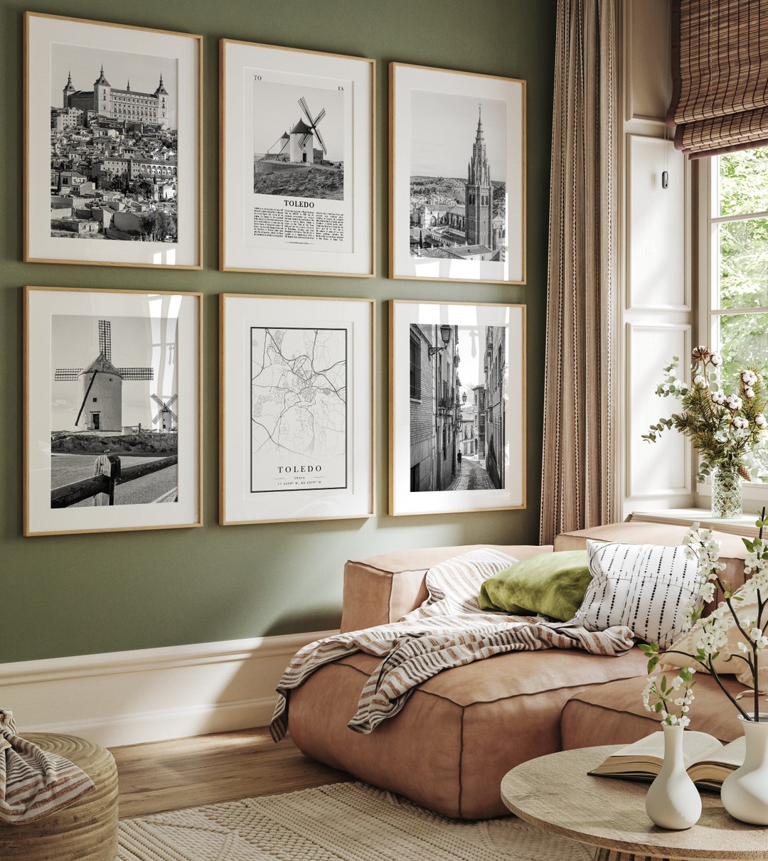 Toledo City Prints, Toledo Black and White Prints Set of 6, Toledo Wall Art, Toledo Photo