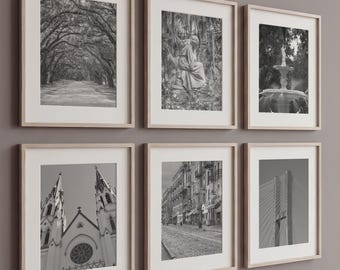 Savannah Wall Art Set of 6, History & Architecture Poster Prints with Forsyth