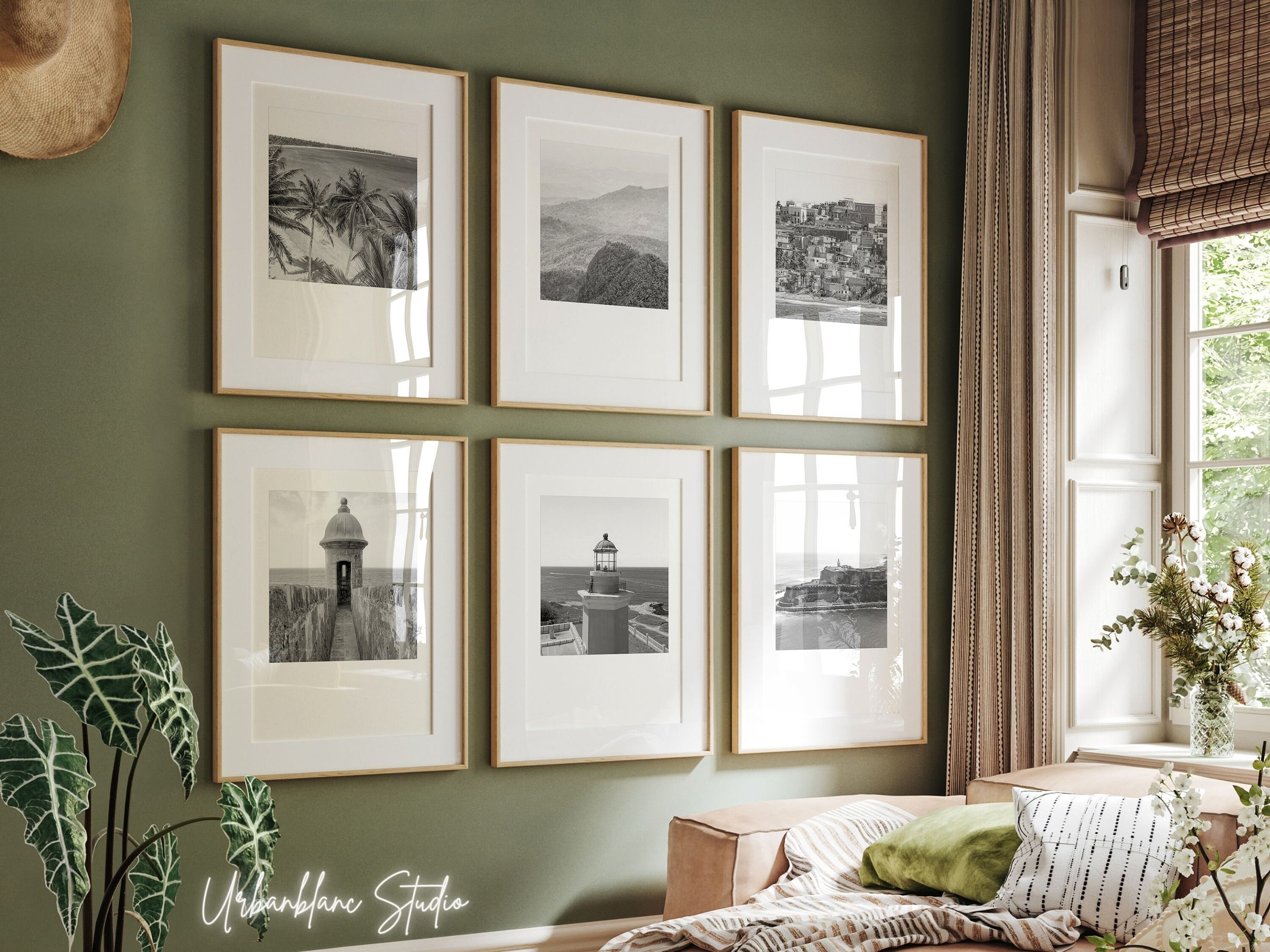 Puerto Rico Prints Set of 6 | Black And White Gallery Prints | El Morro | El Yunque | Lighthouse | Old San Juan | Castillo San Cristobal