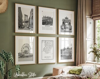 Brooklyn Black and White Art Prints: Set of 6