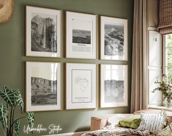 Venezuela Wall Art Prints Set | Black and White Gallery