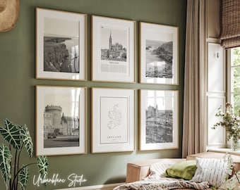 Ireland Prints Set: Black and White Gallery Wall Art (Digital Download)