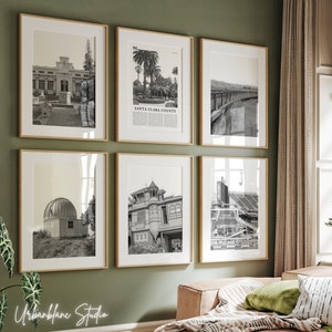 Santa Clara County Prints: Black & White Gallery Wall Art (Digital Download)