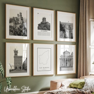 San Marino Prints Set: Black and White Wall Art (Digital Download)