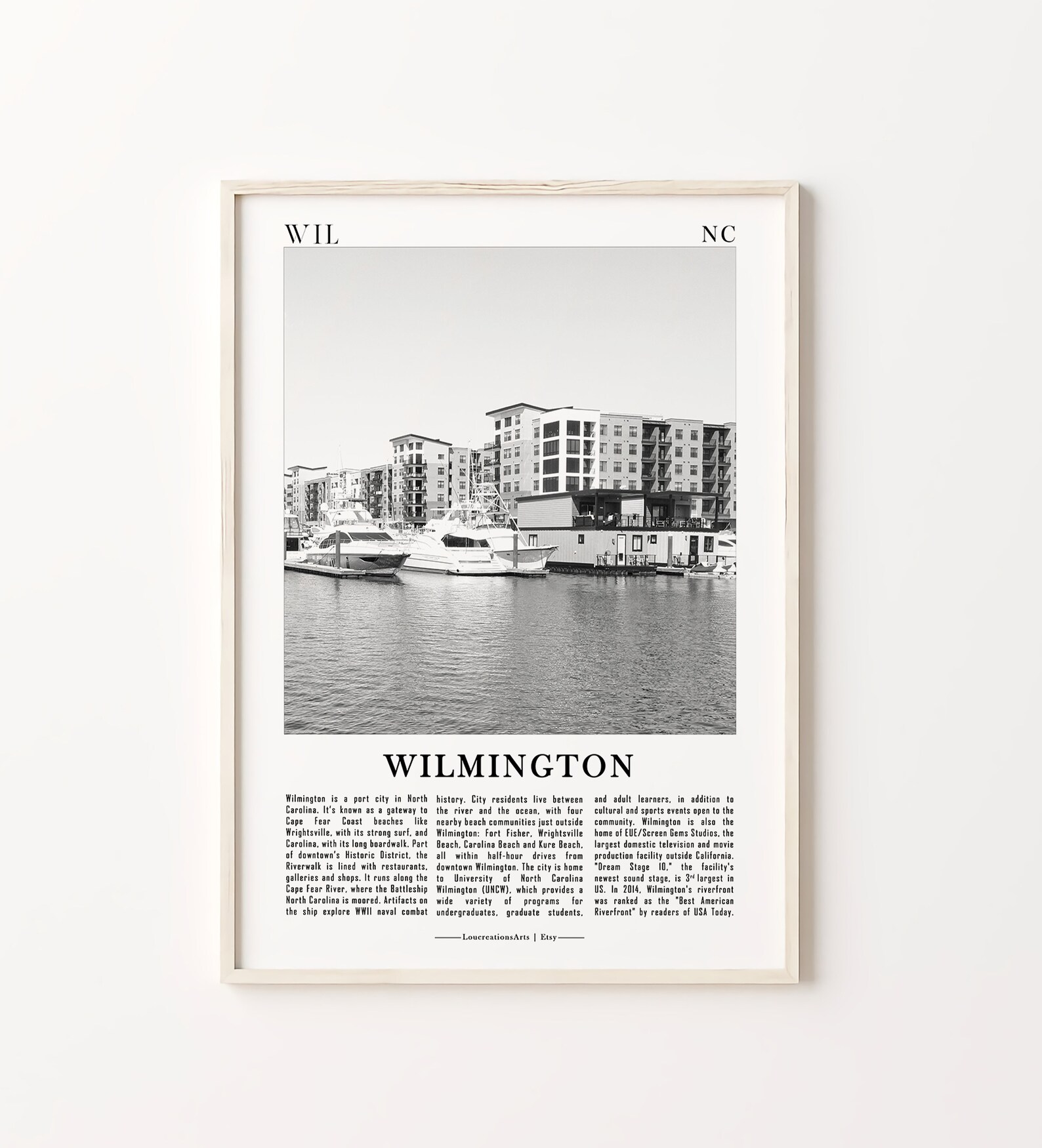 North Carolina NC Black and White City Prints Set of 6 North - Etsy