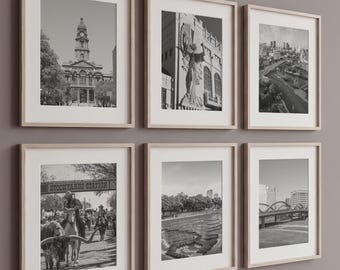 Fort Worth Wall Art Set of 6, City & Western Heritage Poster Prints
