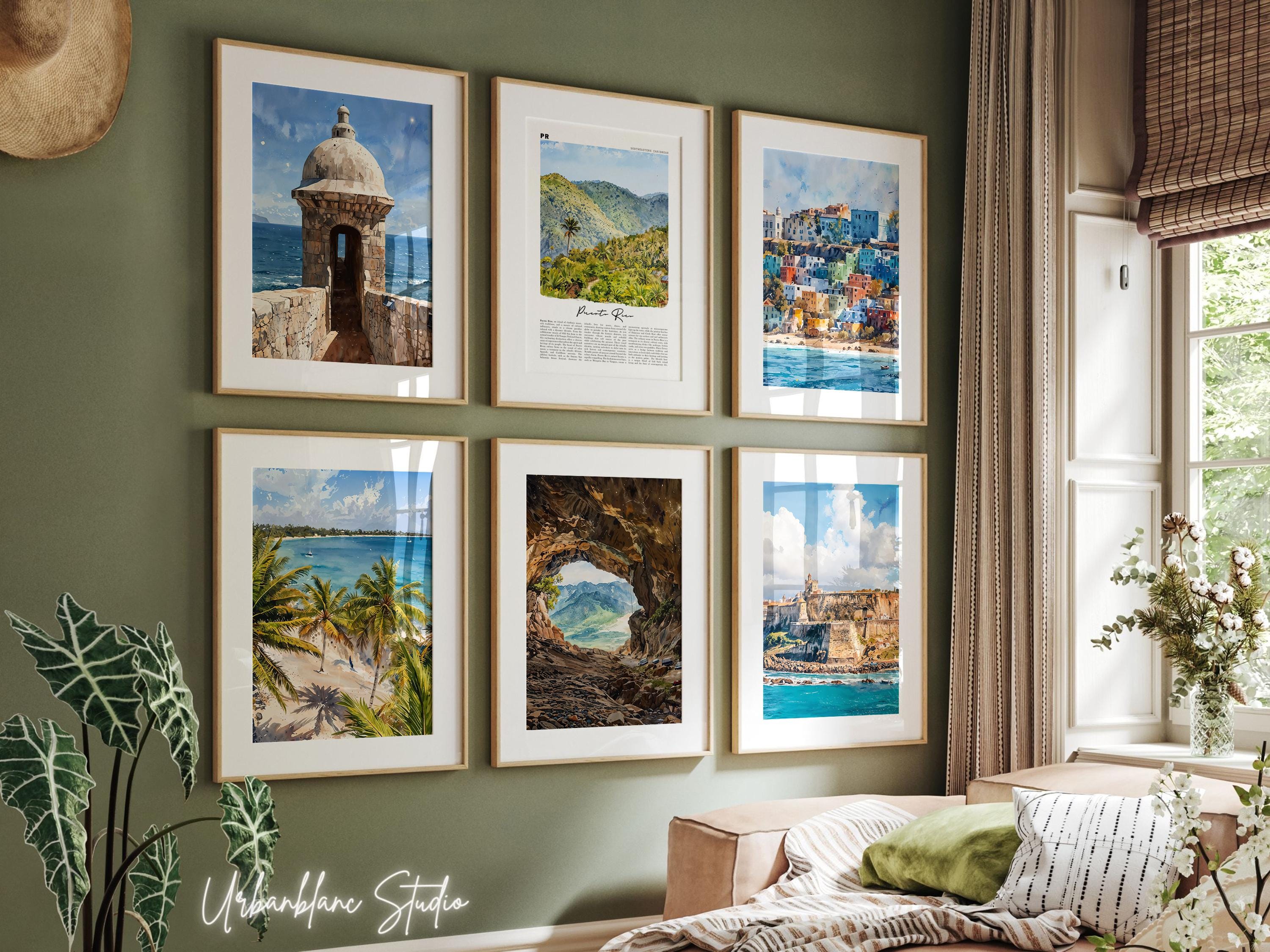 Puerto Rico Watercolor Print Set: Beach, El Yunque, Old San Juan (Digital Download)