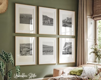 Napa Valley Black & White Photo Prints: Set of 6