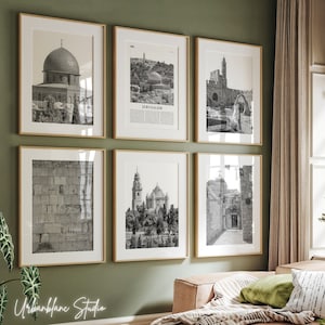 Jerusalem Drucke Set: Schwarz Weiss Galerie Wand Kunst (Digitaler Download)
