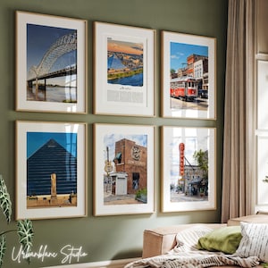 Memphis Watercolor Art Print Set: City Landmarks (Digital Download)