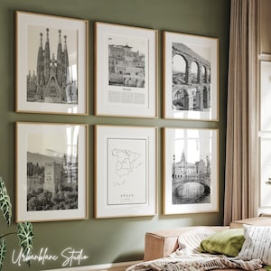Spain Prints Set: Black and White Architecture Gallery (Digital Download)