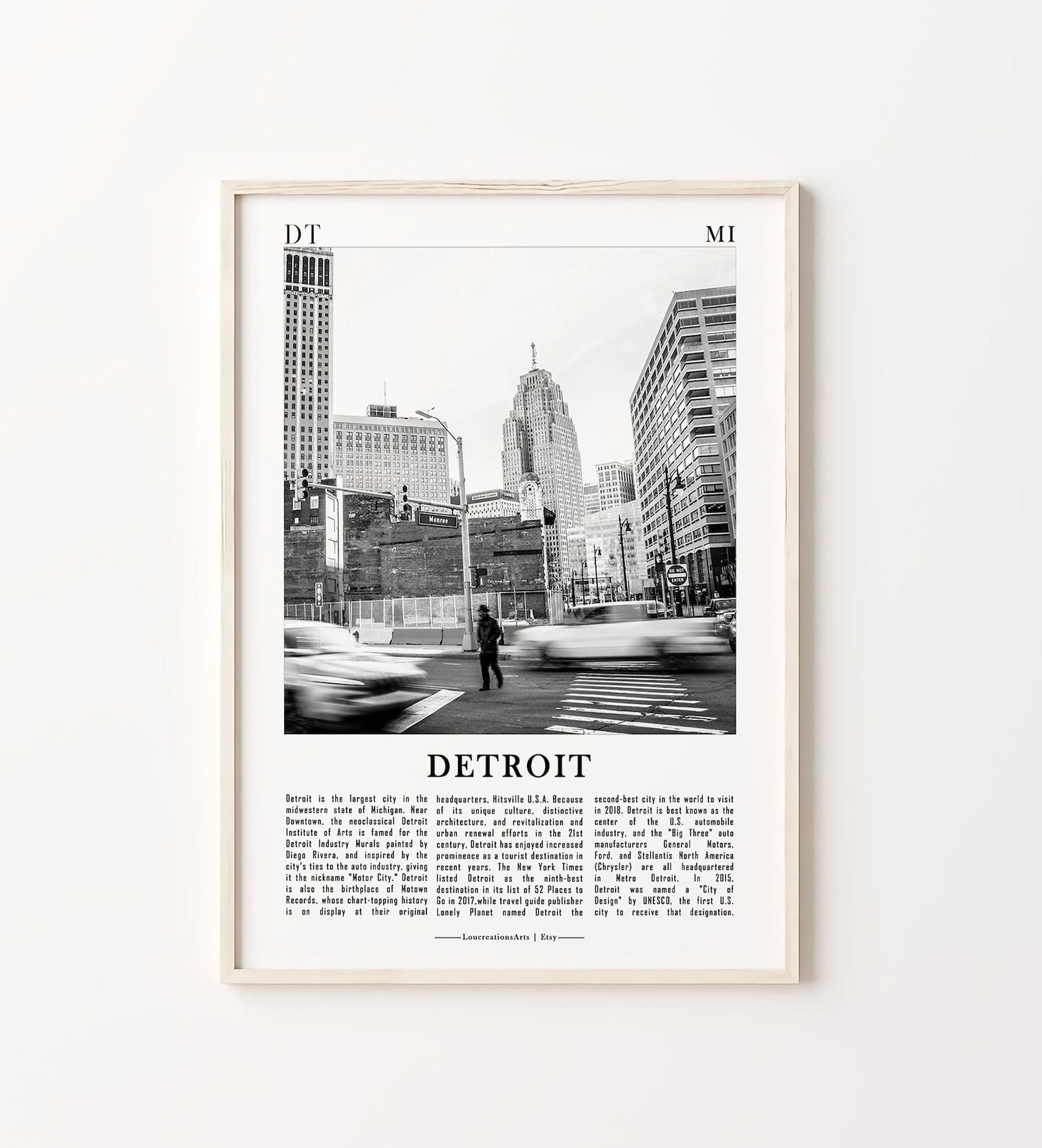 Detroit Michigan Black and White City Prints Detroit City - Etsy